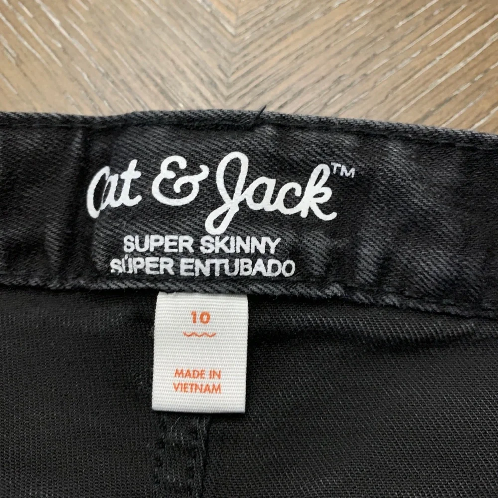 Super Skinny Cat & Jack black denim jeans Size 10 girls